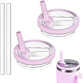Tianhengyi 30 OZ Tumbler Lid Replacement Fit for Stanley Quencher, 2 Pack Leakproof Top Cover Spill Proof Flip Straw Lids Compatible with Stanley Cup Accessories, Light Purple