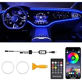 Interior Car LED Strip Lights, RGB 2 in 1 USB Car Ambient Lighting Kit | Wireless APP & Remote Control, 158 Inches Fiber Opti
