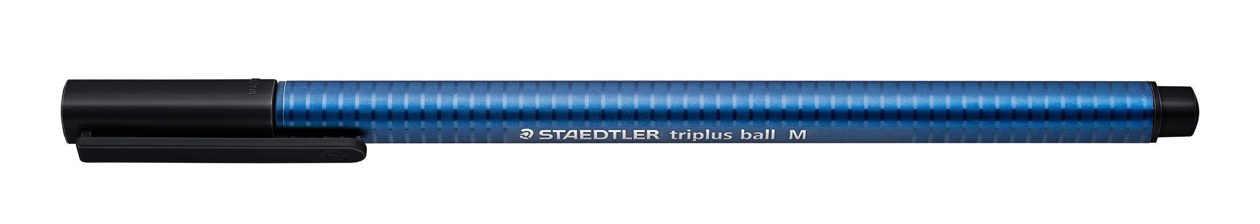 Staedtler Triplus Ball 437 M-9 VE Ballpoint Pen Ergonomic Triangular Shaft Line Width M Colour Black Smudge-proof Cardboard Case with 10 Ballpoint Pens