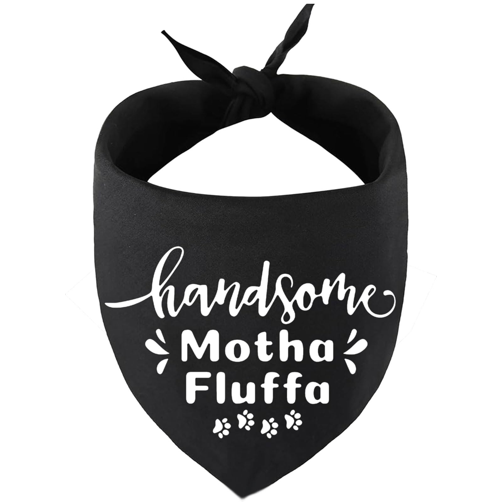 ORIGACH Handsome Motha Fluffa Dog Bandana, Funny Pet Dog Triangle Scarf, Pet Bandana Scarf Accessories for Dog Lovers Owner Gift