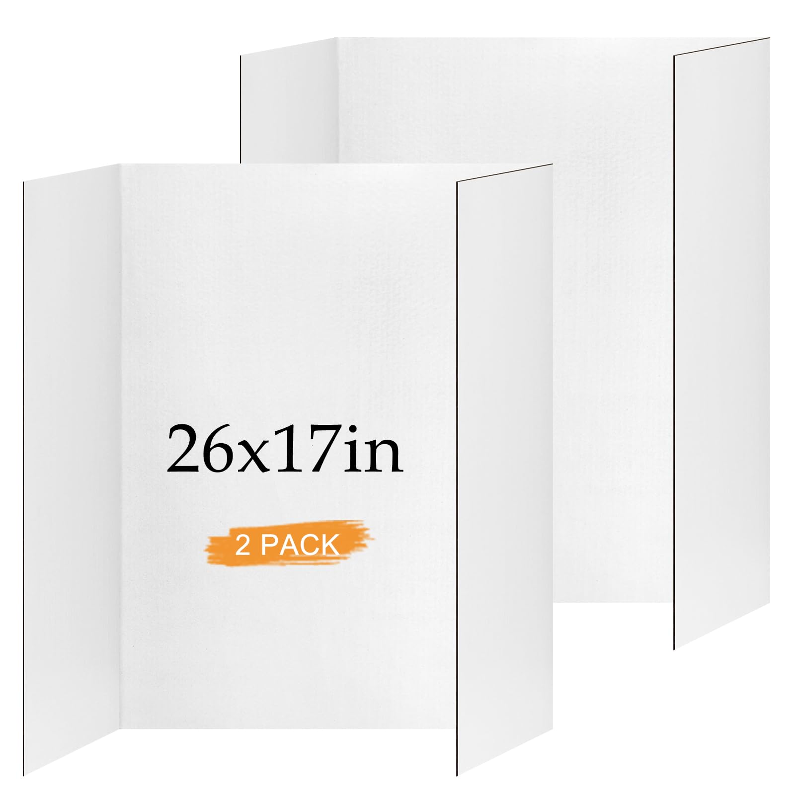Photo 1 of 2 Pack Small Trifold Poster Board 26" x 17", White Corrugated Project Boards for Science Fairs, School Projects and Event Displays