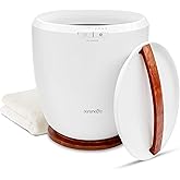 SereneLife Counter Towel Warmer Bucket - with Customized Fragrance for Spa and Bathroom, Luxury Towel Heater, Auto Shut Off, Fits 1 Large Towel, Blanket, Bathrobe, PJs (Cherry)