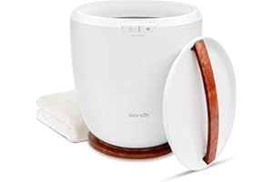 SereneLife Counter Towel Warmer Bucket - with Customized Fragrance for Spa and Bathroom, Luxury Towel Heater, Auto Shut Off, Fits 1 Large Towel, Blanket, Bathrobe, PJs (Cherry)