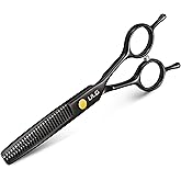 ULG Professional Thinning Shears for Hair Cutting - 6.5&rsquo;&rsquo; Hair Thinning Scissors, Ultra Sharp Japanese Stainless Steel, Ergonomic Handle for Barbers, Stylists, Salon &amp; Home Use, Black