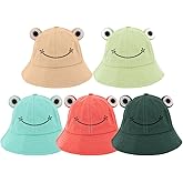 Haoohu 5 Pieces Frog Hat Adults Frog Bucket Hat Travel Beach Festival Summer Sun Hat Dress up Party Animal Headwear