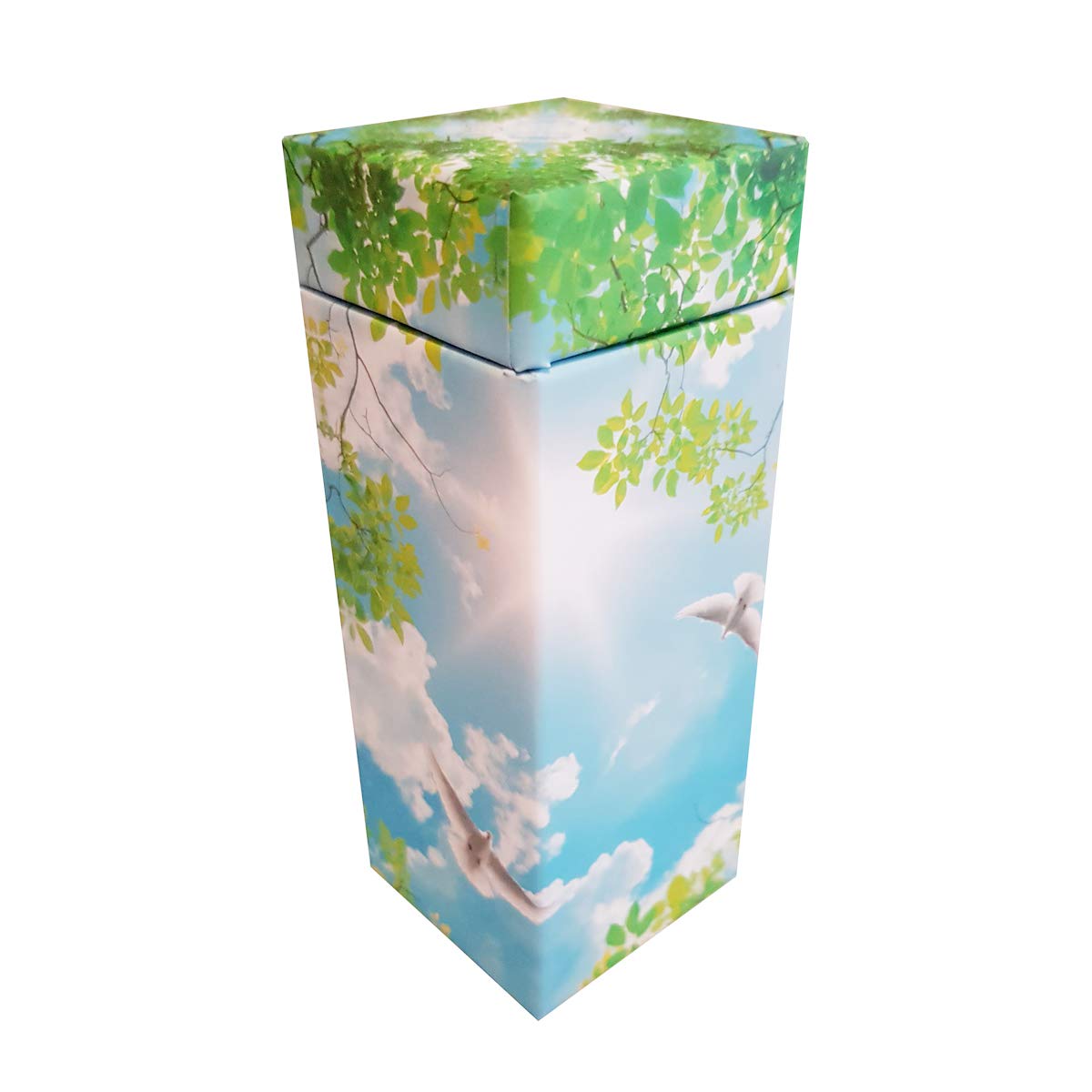 ScatterPod® Square Scattering Urns - Various Size & Designs (Flying Doves, Keepsake (Extra Extra Small))