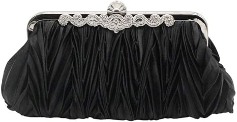 Amazon Co Jp 結婚式用 パーティーバッグ レディース 女性 プリーツサテンイブニングハンドバッグカクテルウェディングパーティークロスボディショルダーバッグウエディングクラッチバッグ財布ギフト パーティーバッグ 斜めがけ カバン ショルダー クラッチバッグ 披露宴