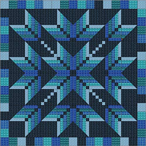 Easy Quilt Kit Exploding Star Blue 3D/Queen