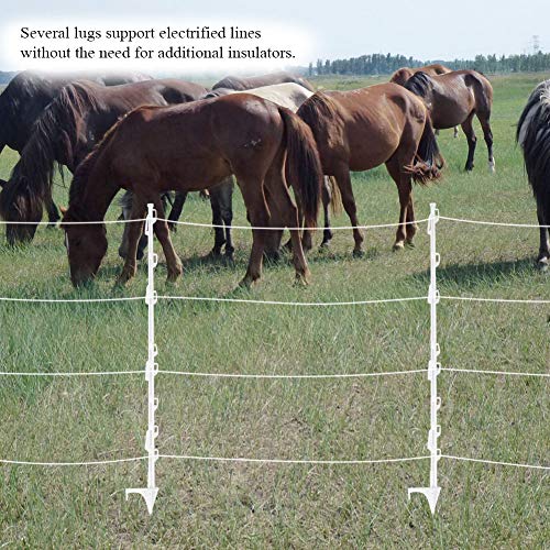 Electric Fence, PP Plastic Tread in Wires Tape Insulated Posts and Grazing Fencing Accessories(20Pcs)