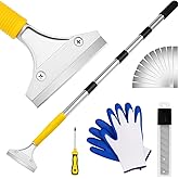 DIYSELF Scraper Tool 5.4 ft (65 in), Adjustable Floor Scraper | Heavy-duty paint scraper with 4-Inch Razor Blade, long-handle razor scraper for cleaning windows, glass, shower, gum, tile