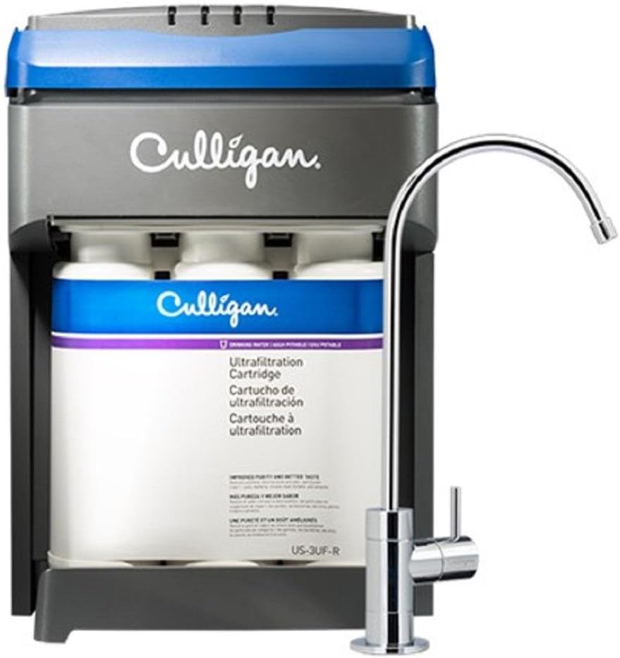 CULLIGAN US-3UF Ultra Filtration Under Sink Water 3Stage Drink WTR System, 15.75 x 12.00 x 11.22 inches, White - - 