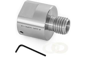 BMTURNING Lathe Spindle Adapter,Lathe Headstock Spindle Adapter,Converts 1-1/4" x 8TPI Female (Internal) to 1" x 8TPI Male (External) for Woodworking Lathe.