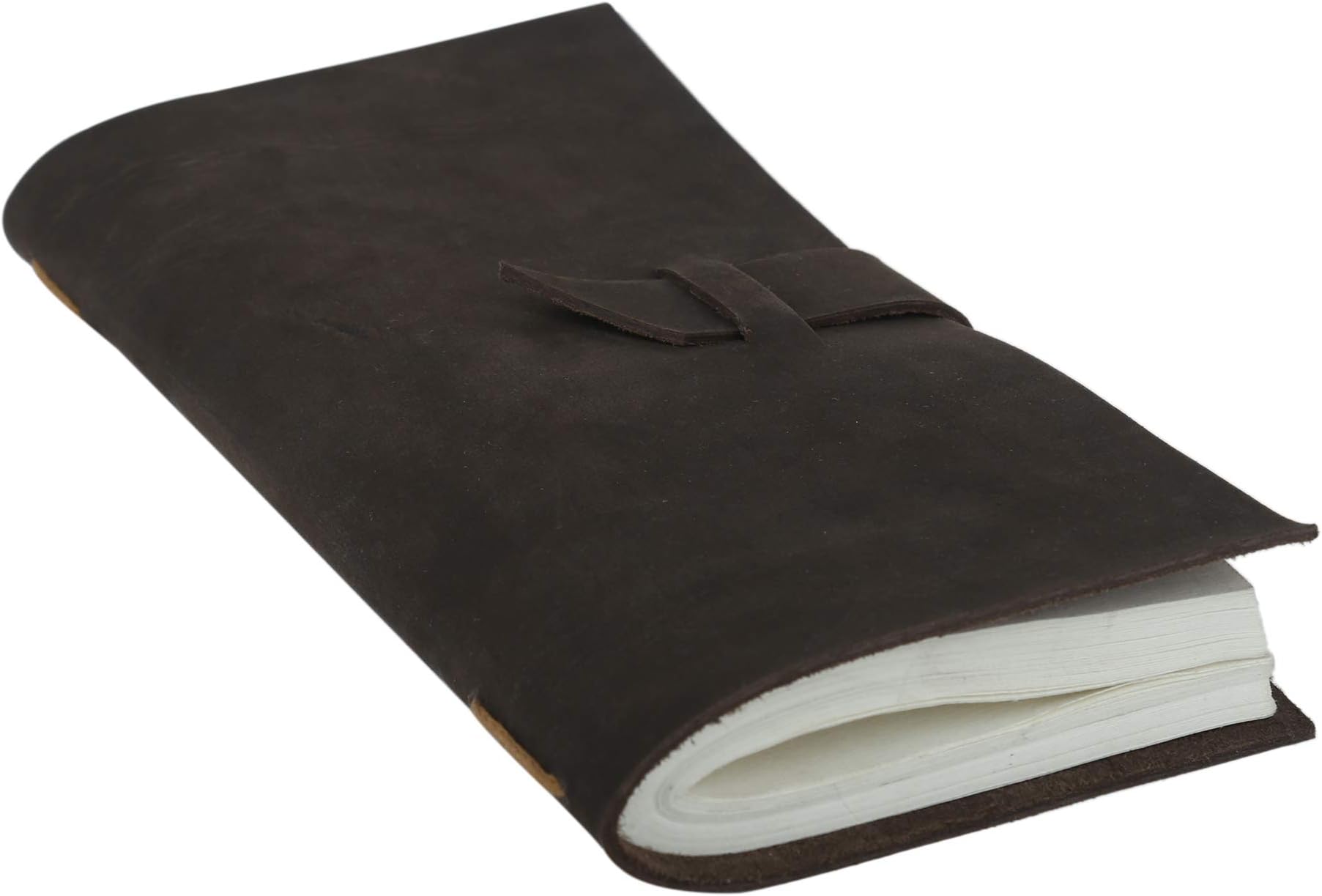 RAJRANG Handmade Leather Journal – Vintage Travel Notebook for Men & Women with Unlined Blank Pages – Dark Brown Daily Diary for Writing, Sketching & Planning