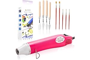 FUBARBAR FUNNY PLACE TO STAY Heat Gun for Crafting - Mini Heat Tool for Epoxy Resin, Silicone Molds, Acrylic Pouring, Embossing, and Bubble Removal, Compact Craft Dryer for Small Art Projects (Pink)