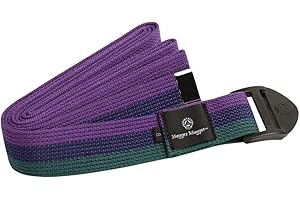Hugger Mugger Cinch Cotton Yoga Strap - Super Strong Cotton, Quiet Cinch-Style Buckle, Long Length Great for Taller People