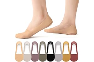 scenicamp 8 Pairs Thin No Show Socks,Nylon Low Cut Liner Sock Thin Non Slip Invisible Socks for Flats Loafers Sneakers