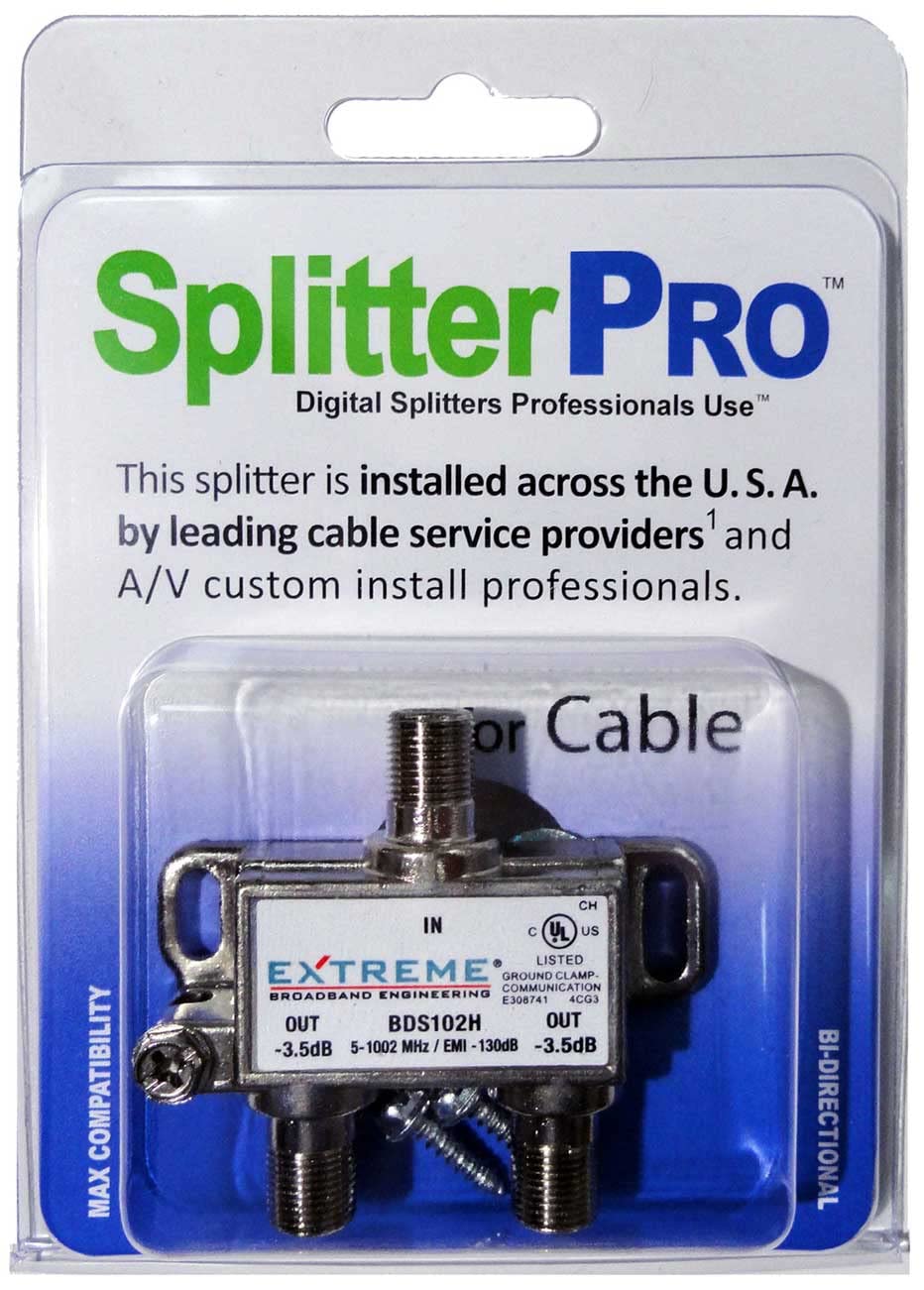 Photo 1 of SplitterPRO - Digital Splitters Professionals Install Every Day Across The U. S. A. 2-Way Coaxial Cable Splitter, 1+ GHz for HDTV/4K/8K TV, High Speed Internet (Not for Satellite Dish Connections.)
