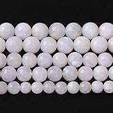 6MM 60PCS Natural Stone White Moonstone Gemstone Semi Precious Beads for Jewelry Making DIY Bracelet