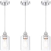 WISBEAM Pendant Lighting Fixture, Hanging Ceiling Lights with E26 Medium Base Max. 60 Watts, ETL Rated, Bulbs not Included, N