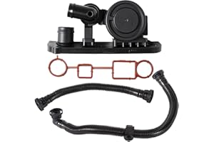 PCV Crankcase Vent Valve + Gasket + Hose Replacement For 2005-2016 VW Jetta Passat Audi A3 A4 A4 Quattro 2.0T FSI Black
