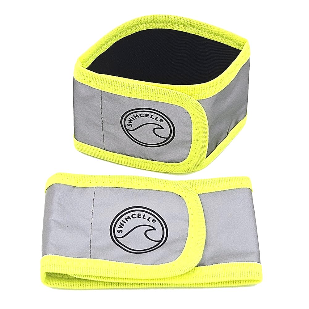 SwimCell Reflective Armbands For Running. High Visibility, Glow Up 360 Degree Safety Reflective Gear Strips For Nighttime Walking. Armbands For Wrist, Arm or Ankle Neon Yellow Small Pack of 2