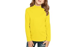 ZDC Mock Neck Girls Long Sleeve Athletic Shirts Kids Crewneck Quick Dry Workout Yoga Tops Basic Tees Activewear