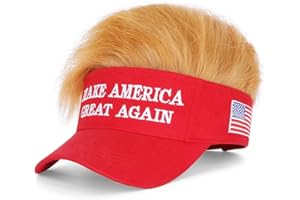 GODVINTAGE Trump 2024 Hat with Hair,Donald Trump Wig Hat Embroidered Ultra Adjustable MAGA Baseball Cap