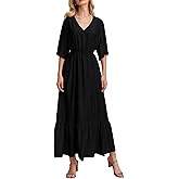 Ystguic Women's Summer Short Sleeve Maxi Floral Flowy Dresses with Pockets