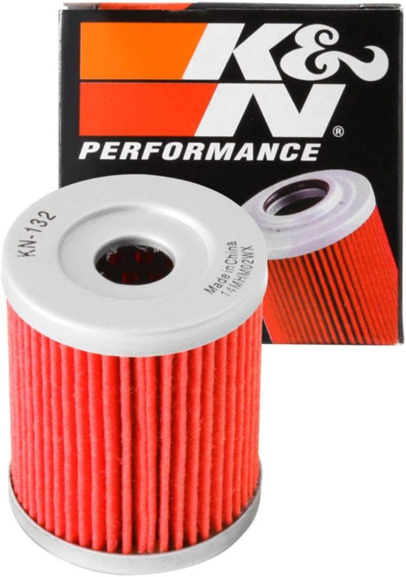 K&N Motorcycle Oil Filter: High Performance, Premium, Designed to be used with Synthetic or Conventional Oils: Fits Select Suzuki, Arctic Cat, Kawasaki Vehicles, KN-132: Automotive