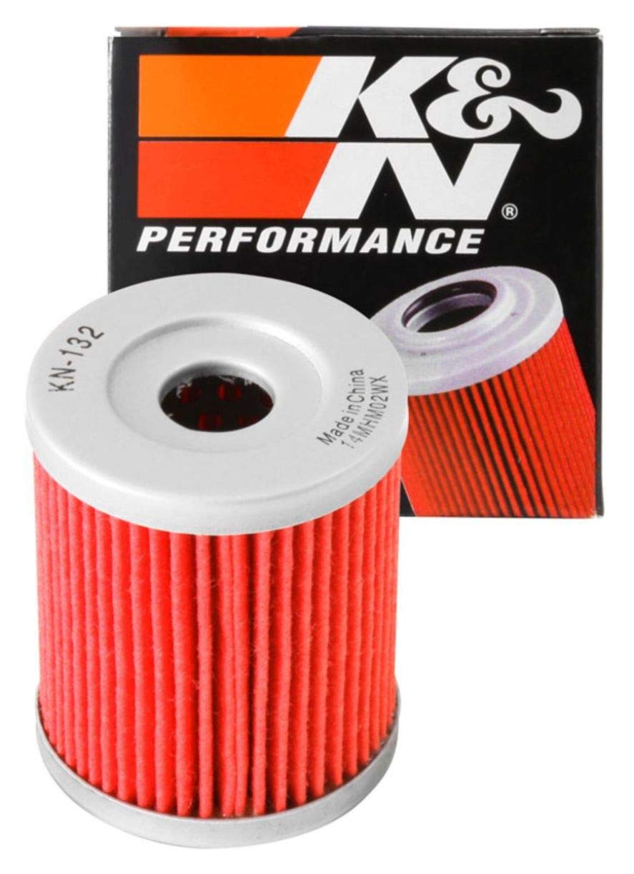K&N Powersports Oil Filter - Cartridge 44x54mm compatible with Suzuki, Beta, Yamaha, SYM (KN-132), Red