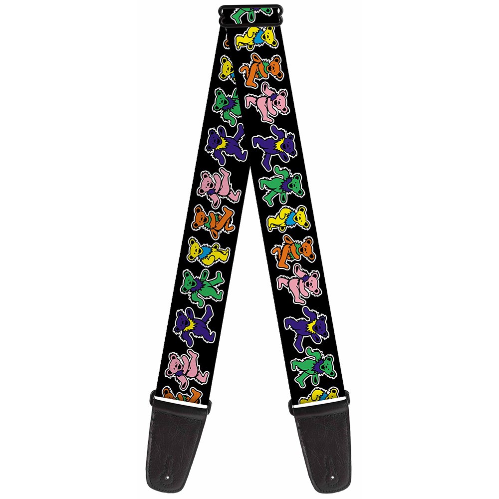 Buckle-Down GS-WGD001 Guitar Strap - Dancing Bears Black/Multi Color - 2" Wide - 29-54" Length