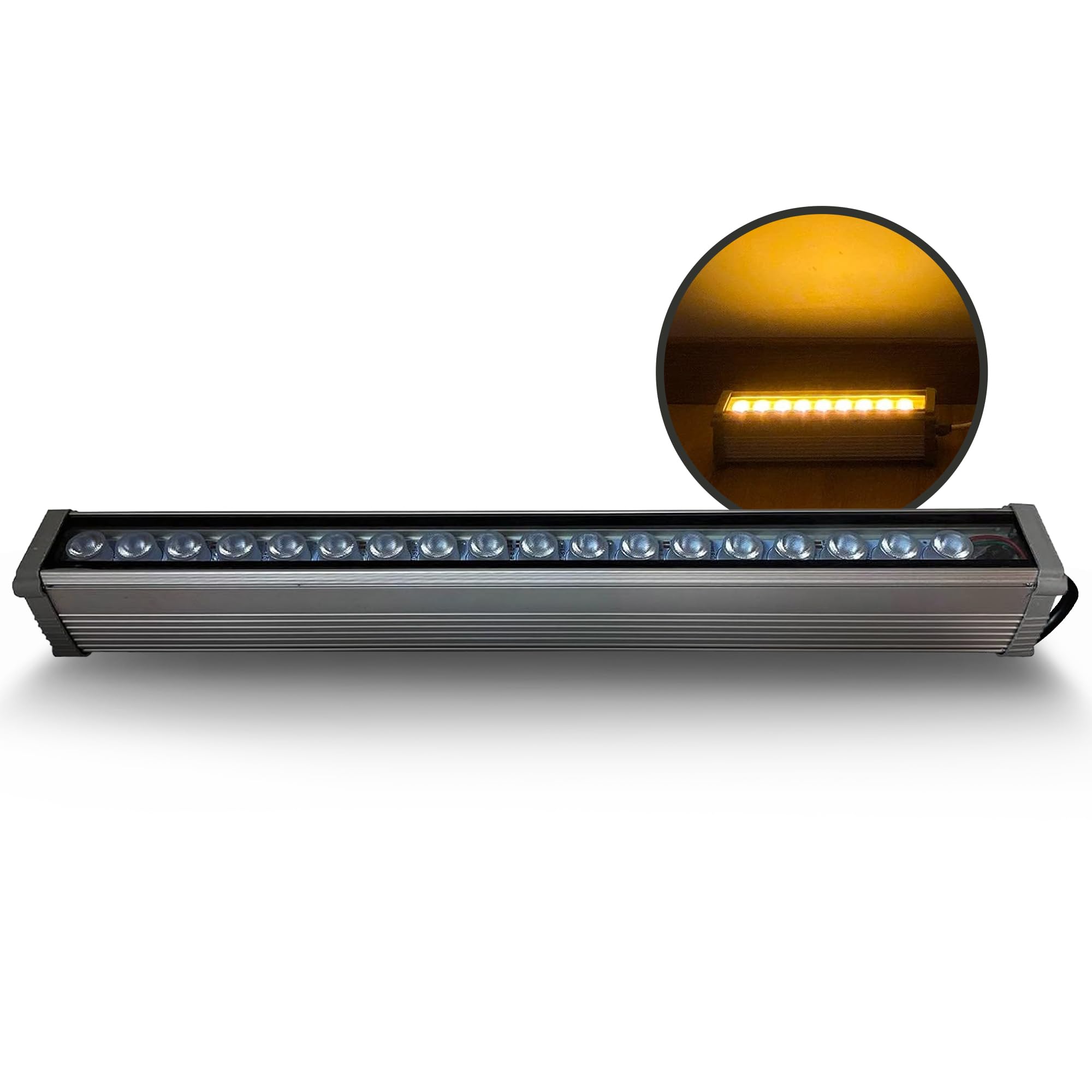 LedRica Indoor and Outdoor Lights, Modern Garden and Wall Lights, Weather-Resistant Indoor and Outdoor Wall Lights, Wall Washers with IP65 Waterproof Driver, Includes Hardware, Amber, 18 Watts