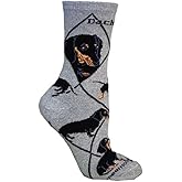 Dachshund Animal Socks ,Grey,Adult Shoe Size 6-8 1/2