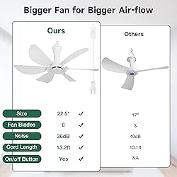 Roodike 22.5" Small Ceiling Fan for Outdooor