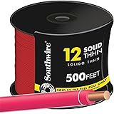 SOUTHWIRE COMPANY LL 11589958 12/1 Thhn Solid Wire, 500 Ft, Red