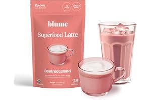 Blume Superfoods Latte - Beetroot Powder, Energy Boosting, Organic Beet Powder, Clove, Cinnamon, Ginger - Vegan, Keto Friendly, Gluten-Free - 25 Servings