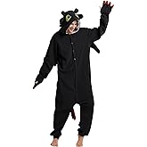 Kidukso Unisex Adult Dragon Onesie Pajamas Cute Animal Sleepwear Dragon Halloween Christmas Party Costumes for Women Men
