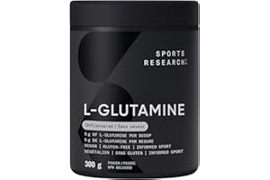 Sports Research L-Glutamine - Workout Recovery, Immune Health & Gut Health Support - 5 G Per Serving - 300 Grams