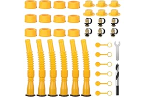 Magicfour Gas Can Nozzle Replacement, Gas Can Vent Cap, 6 Pack Spout Replacement Kit Compatible with Most 1/2/5/10 gallon Gas Cans, Old Style Gas Can Spout Replacement Leak Proof