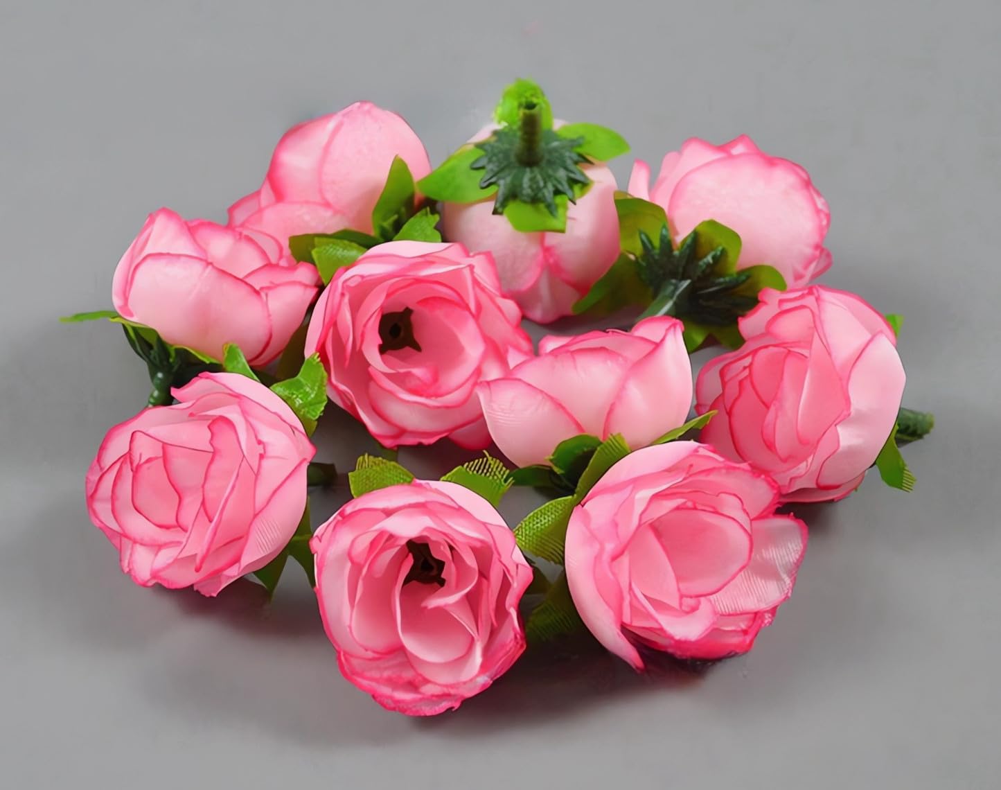 Fake Rose Flower Heads, 50 Pack Artificial Pink Rose Flower Heads, 1.2 Inch Mini Realistic Silk Rose Head for Crafts Wedding Home Decoration Party Marriage Car Shoes Hats Corsage Accessory Decor — image 1