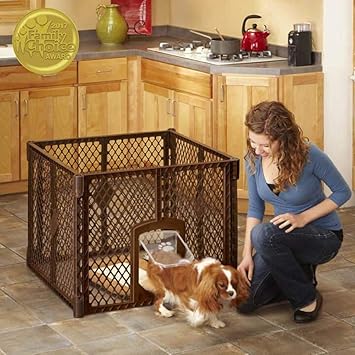 North States Mypet Indoor Outdoor Petyard Pet Enclosure With Lockable Pet Door Freestanding 26 Tall