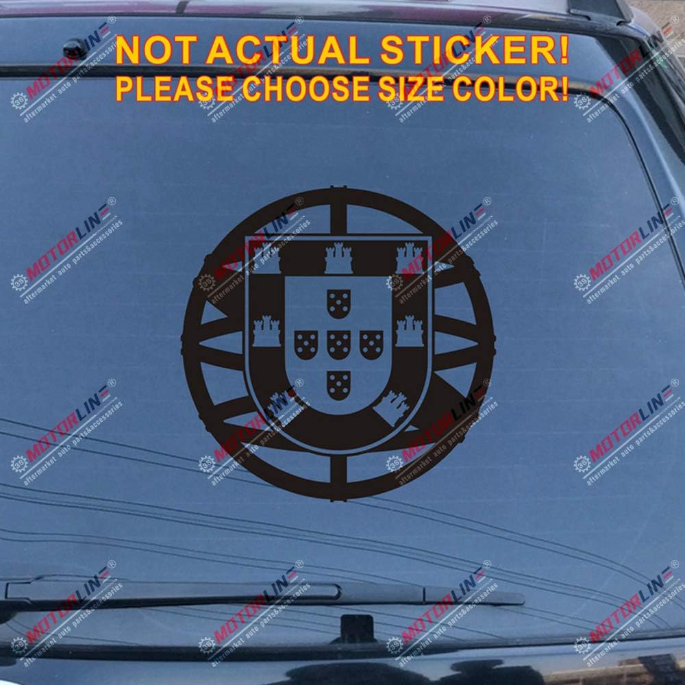 Amazon Com Portugal Portuguese Flag Seal Decal Sticker Car Vinyl Round Die Cut Simple Style Black 4 10 2cm Arts Crafts Sewing
