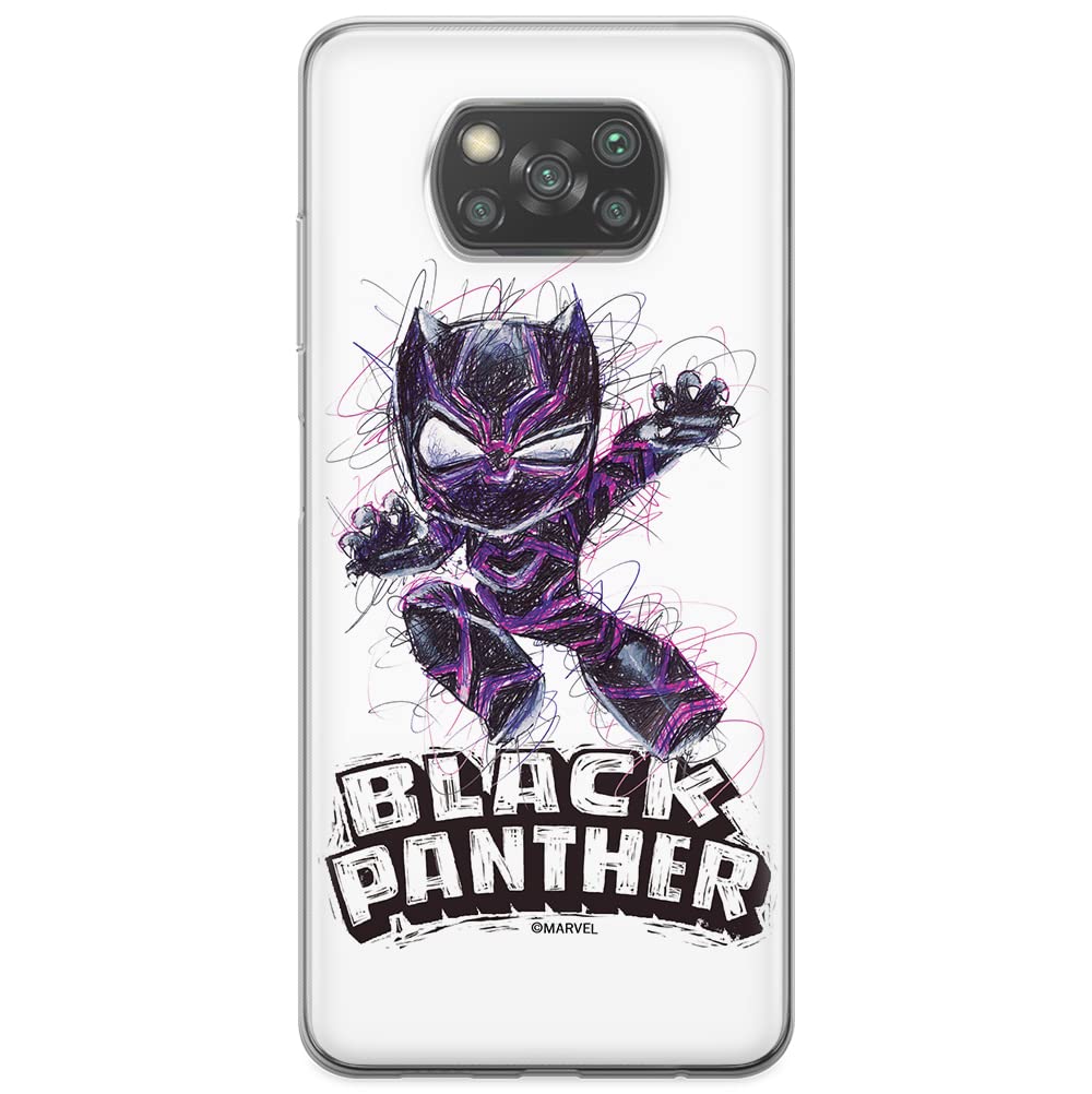ERT GROUP mobile phone case for Xiaomi POCOPHONE X3 original and officially Licensed Marvel pattern Black Panther 017 optimally adapted to the shape of the mobile phone, case made of TPU