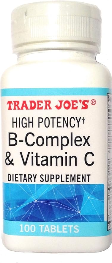 Amazon Com Trader Joe S High Potency B Complex Vitamin C Dietary Supplement 100 Tablets Gluten Free Health Personal Care