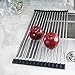 Anseahawk Roll-Up Dish Rack Multi Purpose Larger Drying Dishes Stainless Steel Foldable Over Sink Dish Drying Rack