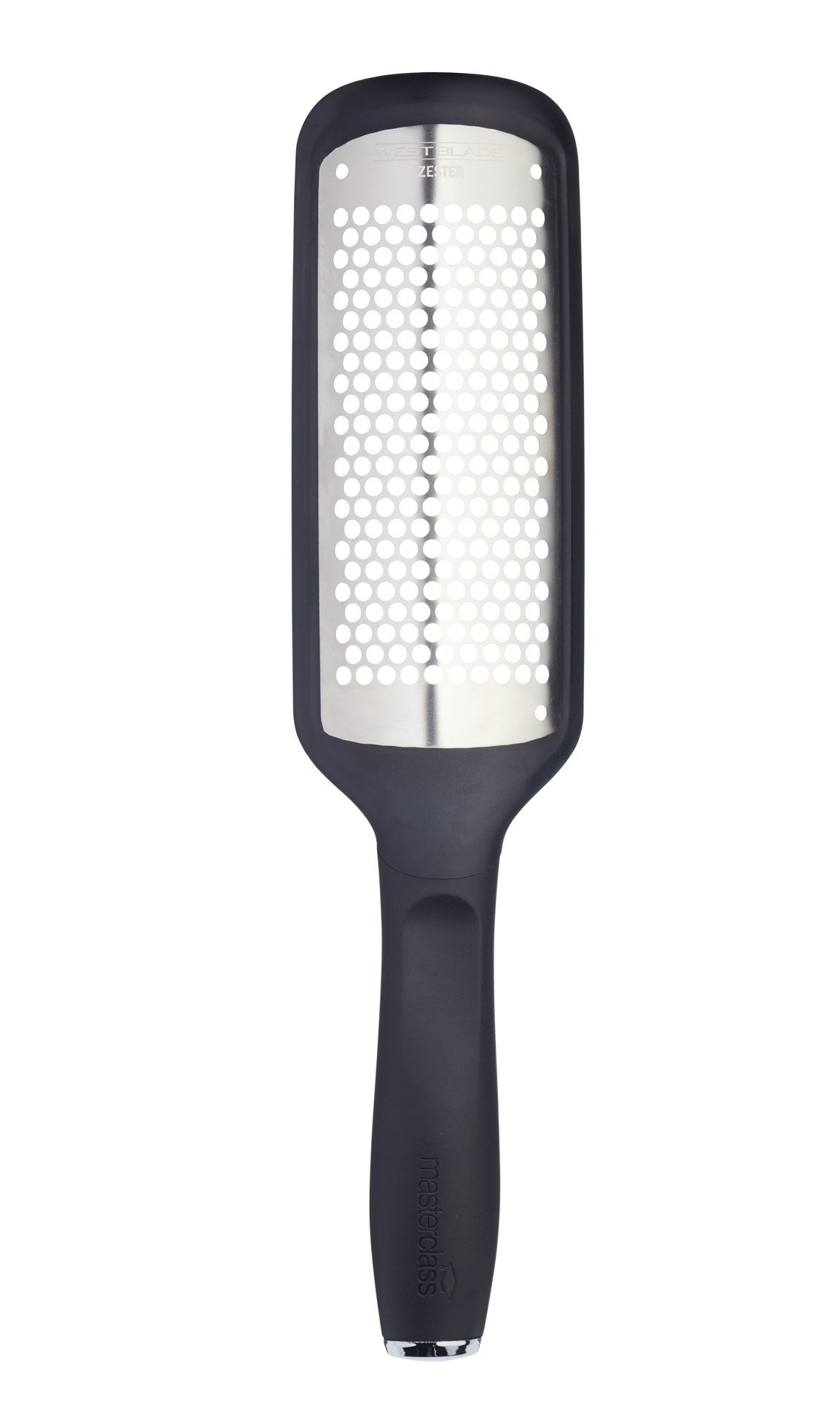MasterClass West Blade Handheld Stainless Steel Lemon Zester with Handle, 30 x 6.5 cm (12'' x 2.5''), Black