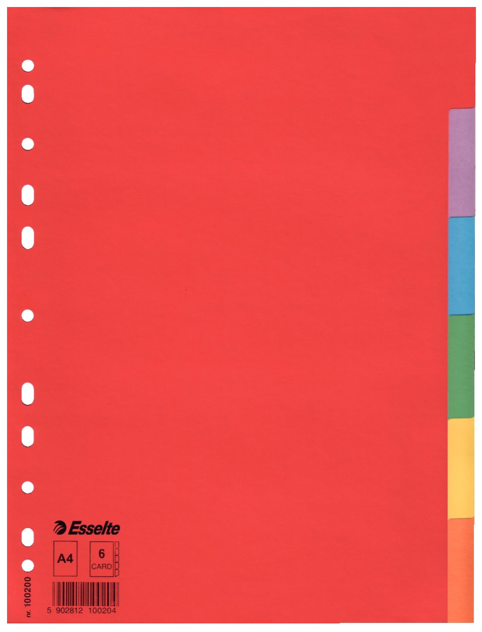 Esselte Leitz Register Karton A4 Multi-Colour 6 tabs Multicoloured