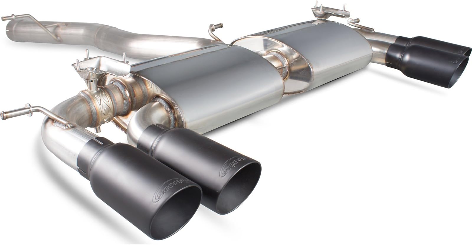 Scorpion SVWS046DC Car Exhaust Cat-Back System (Non-Resonated) (Valved) Quad Daytona BLK