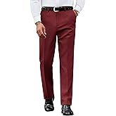 COOFANDY Mens Dress Pants Regular Fit Flat Front Pant Expandable Waist Casual Slacks