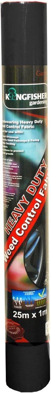 Kingfisher WG2 Heavy Duty Weed Guard Control Fabric - Black, Multi-colour, 2500x100x0.1 cm